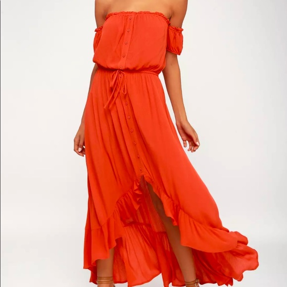 Black Swan Dresses & Skirts - Black Swan high-low coral maxi dress, size M